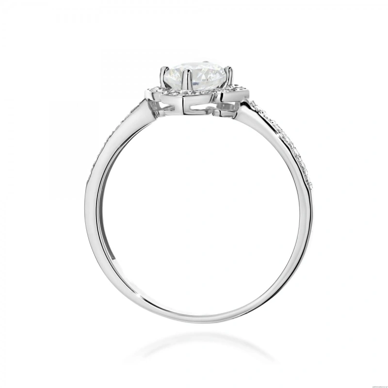 Pierścionek W0603 Białym Szafir 0,60ct białe złoto 375