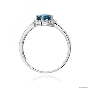 Pierścionek W0603 Topaz London Blue 0,50ct białe złoto 375