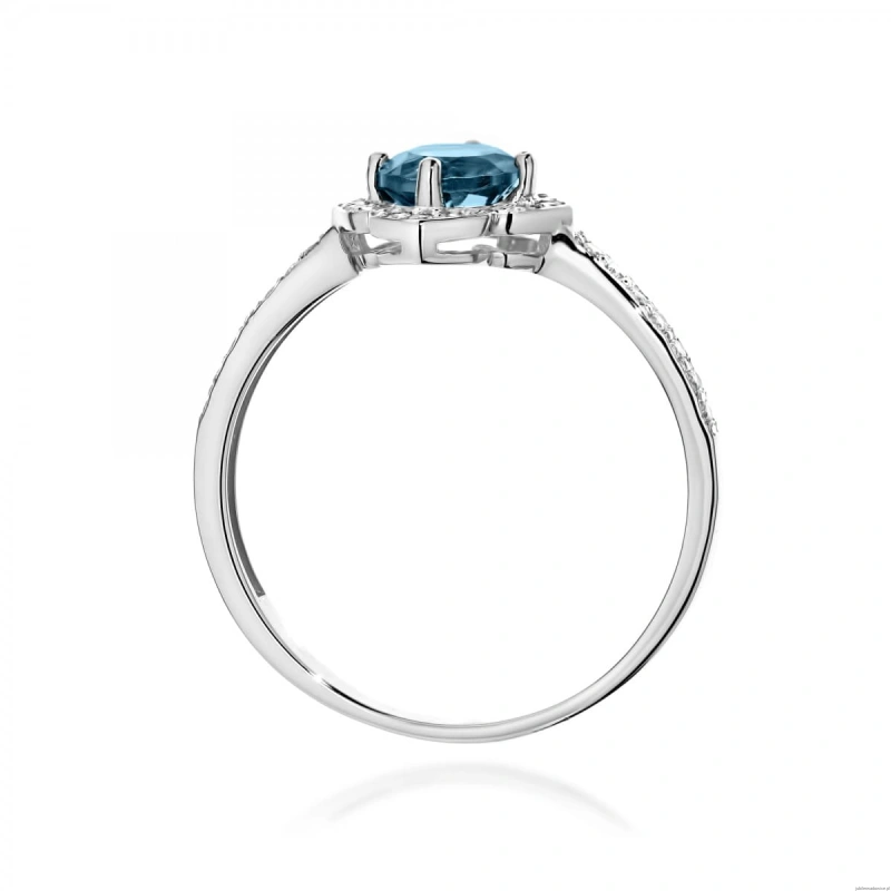 Pierścionek W0603 Topaz London Blue 0,50ct białe złoto 375