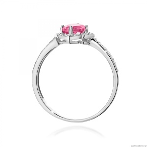Pierścionek W0603 Różowy Topaz 0,60ct białe złoto 375