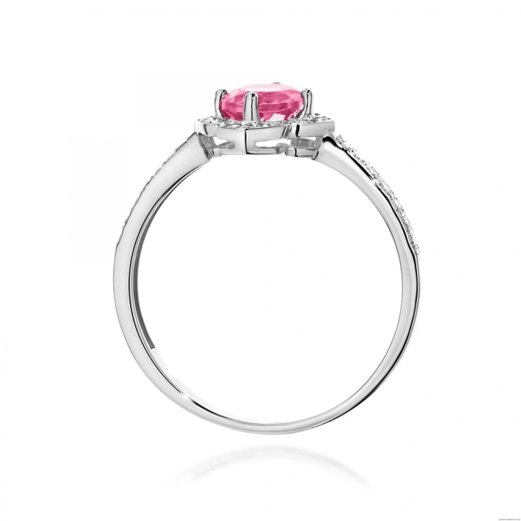 Pierścionek W0603 Różowy Topaz 0,60ct białe złoto 375