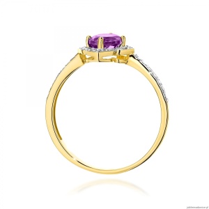 Pierścionek W0603 Ametyst 0,50ct żółte złoto 375