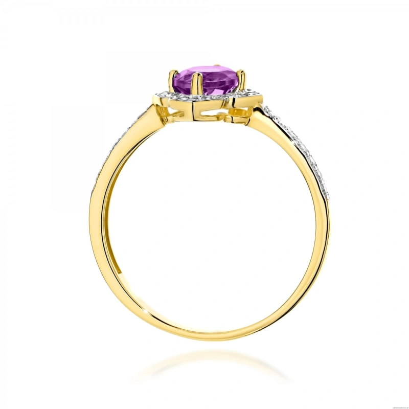 Pierścionek W0603 Ametyst 0,50ct żółte złoto 375