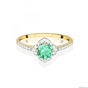Pierścionek W0603 Szmaragd 0,50ct żółte złoto 375