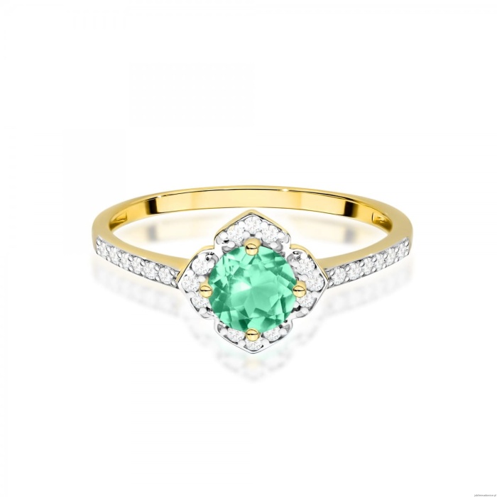 Pierścionek W0603 Szmaragd 0,50ct żółte złoto 375