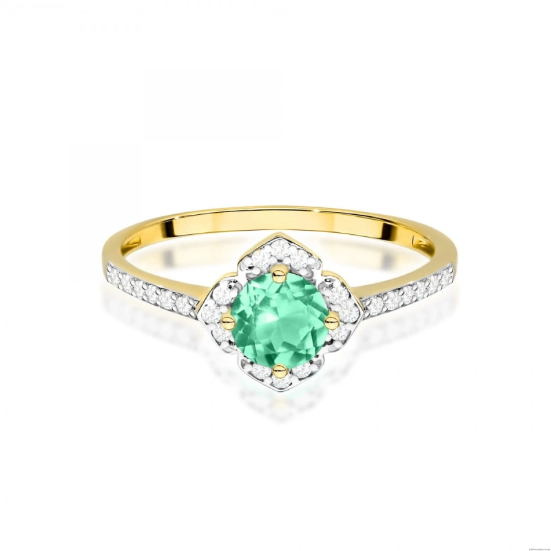 Pierścionek W0603 Szmaragd 0,50ct żółte złoto 375