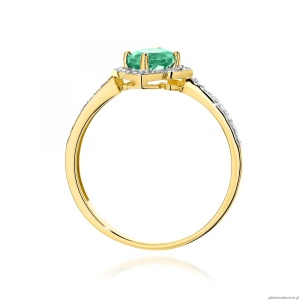 Pierścionek W0603 Szmaragd 0,50ct żółte złoto 375