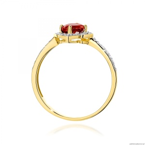 Pierścionek W0603 Granat 0,60ct żółte złoto 375