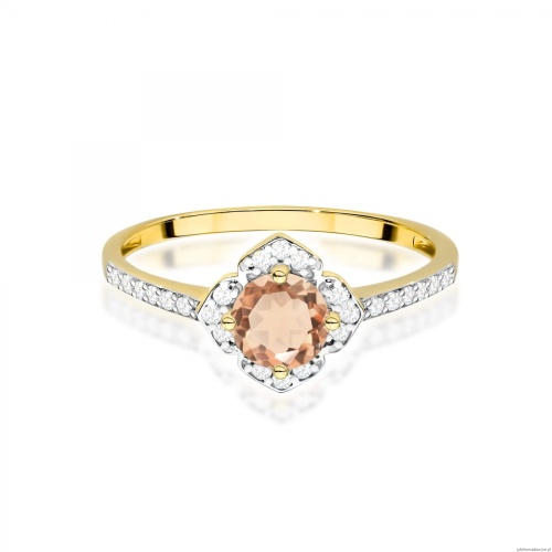 Pierścionek W0603 Morganit 0,40ct żółte złoto 375