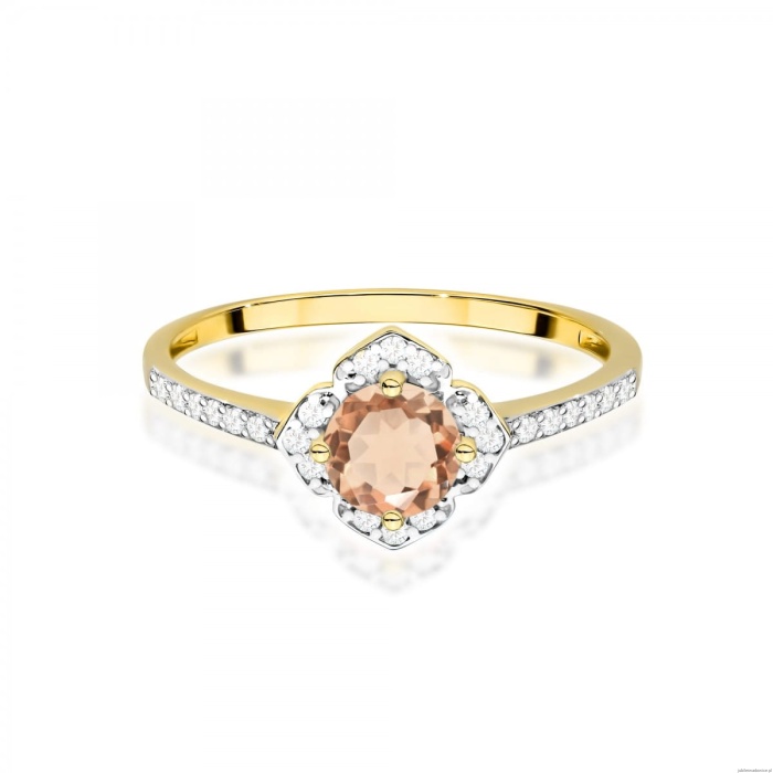 Pierścionek W0603 Morganit 0,40ct żółte złoto 375