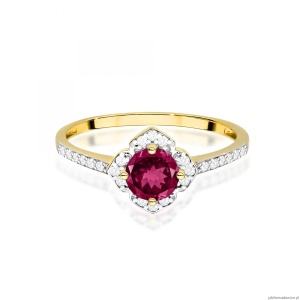 Pierścionek W0603 Rodolit 0,60ct żółte złoto 375