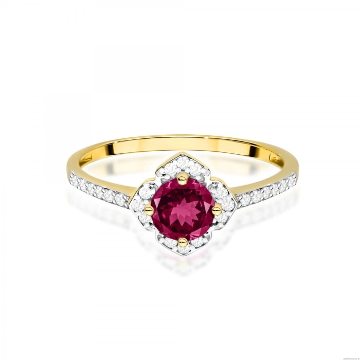 Pierścionek W0603 Rodolit 0,60ct żółte złoto 375