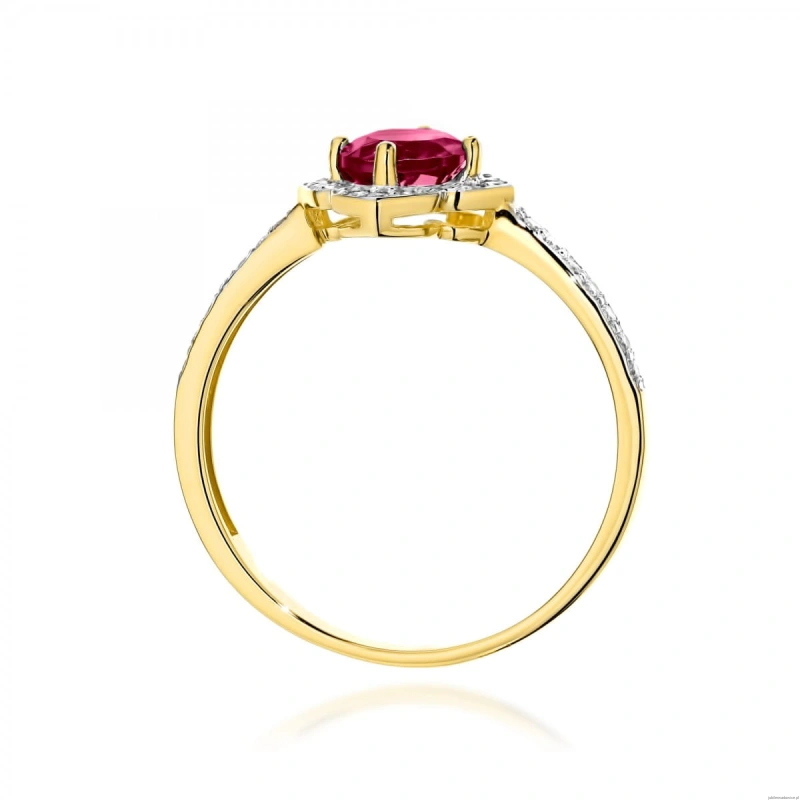 Pierścionek W0603 Rodolit 0,60ct żółte złoto 375
