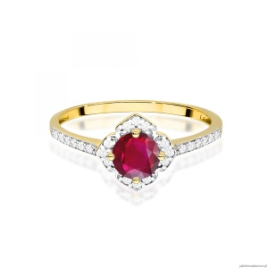 Pierścionek W0603 Rubin 0,60ct żółte złoto 375