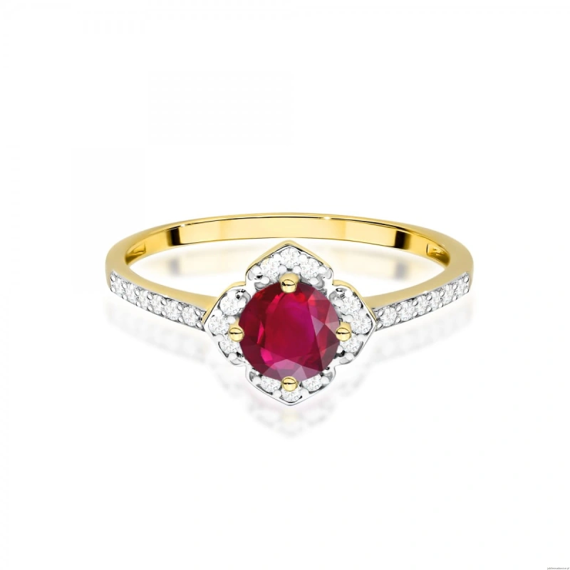 Pierścionek W0603 Rubin 0,60ct żółte złoto 375