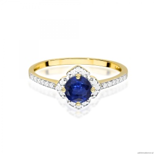 Pierścionek W0603 Szafir 0,50ct żółte złoto 375