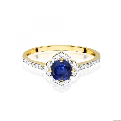Pierścionek W0603 Szafir 0,50ct żółte złoto 375