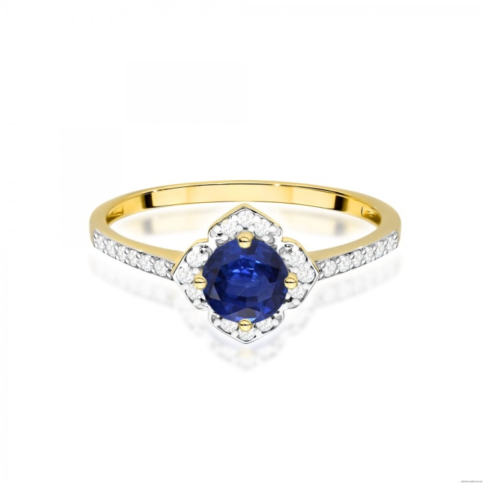 Pierścionek W0603 Szafir 0,50ct żółte złoto 375