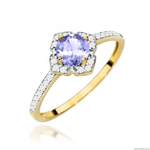 Pierścionek W0603 Tanzanit 0,50ct żółte złoto 375