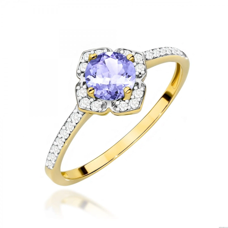Pierścionek W0603 Tanzanit 0,50ct żółte złoto 375