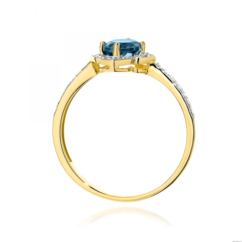 Pierścionek W0603 Topaz London Blue 0,50ct żółte złoto 375