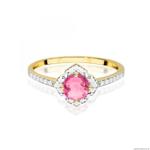 Pierścionek W0603 Różowy Topaz 0,60ct żółte złoto 375