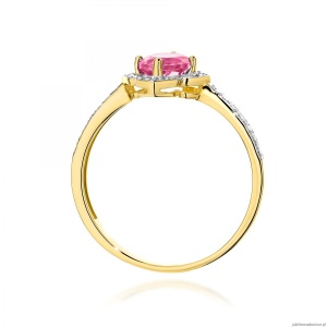 Pierścionek W0603 Różowy Topaz 0,60ct żółte złoto 375