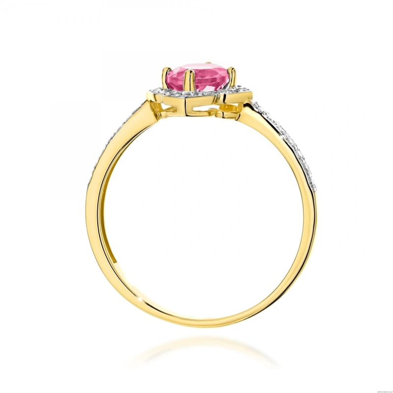 Pierścionek W0603 Różowy Topaz 0,60ct żółte złoto 375