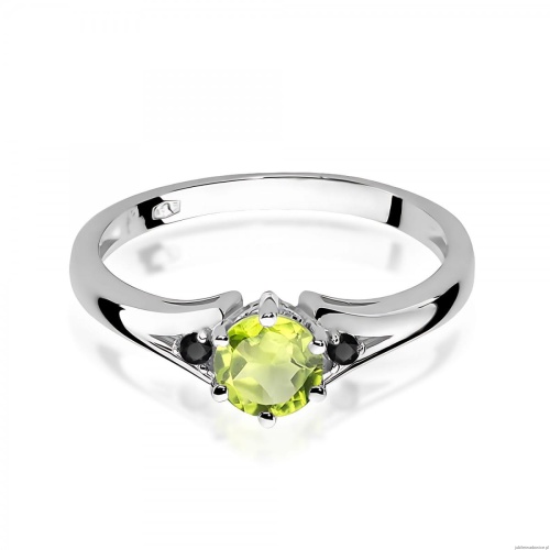 Pierścionek W0076 Oliwin 0,60ct białe złoto 375 z czarnymi diamentami