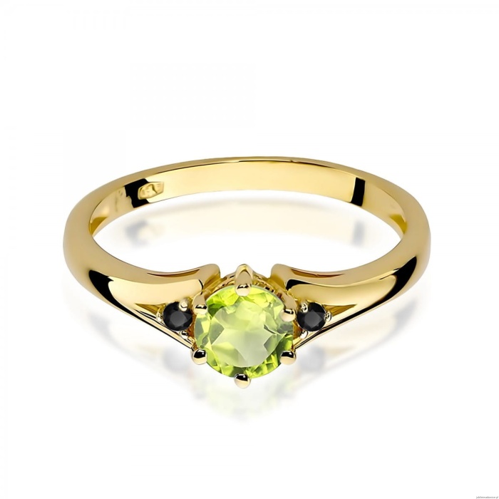 Pierścionek W0076 Oliwin 0,60ct żółte złoto 375 z czarnymi diamentami
