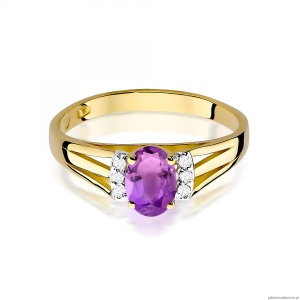 Pierścionek W0005 Ametyst 0,40ct żółte złoto 375