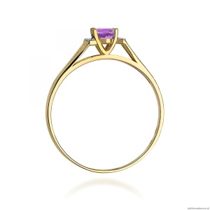Pierścionek W0005 Ametyst 0,40ct żółte złoto 375