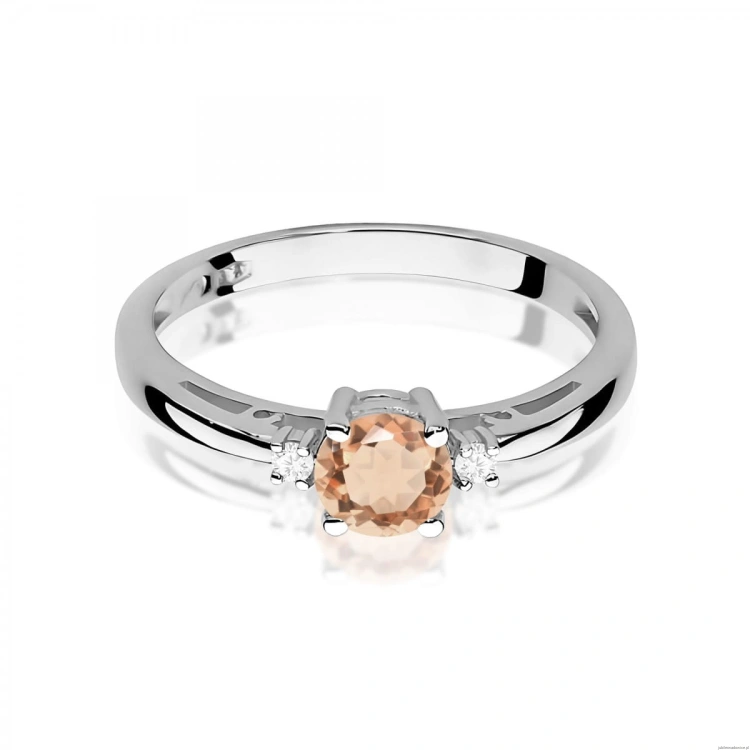 Pierścionek W0010 Morganit 0,40ct białe złoto 375