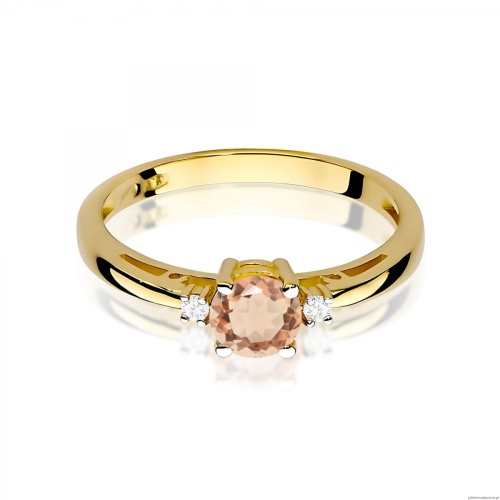 Pierścionek W0010 Morganit 0,40ct żółte złoto 375