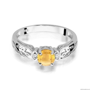 Pierścionek W0014 Cytryn 0,50ct białe złoto 375