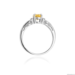 Pierścionek W0014 Cytryn 0,50ct białe złoto 375