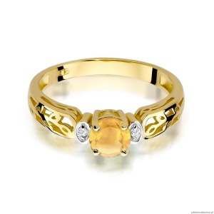 Pierścionek W0014 Cytryn 0,50ct żółte złoto 375