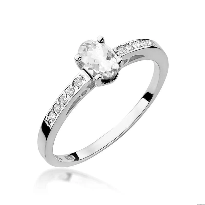 Pierścionek W0067 Biały Szafir 0,50ct białe złoto 375
