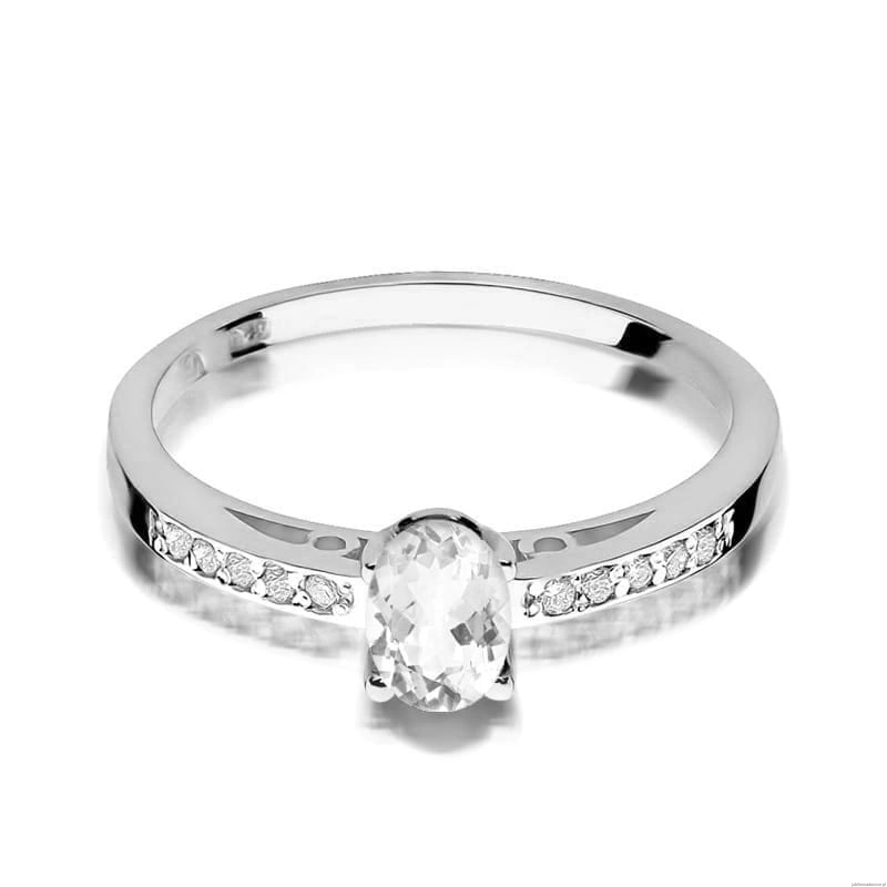 Pierścionek W0067 Biały Szafir 0,50ct białe złoto 375