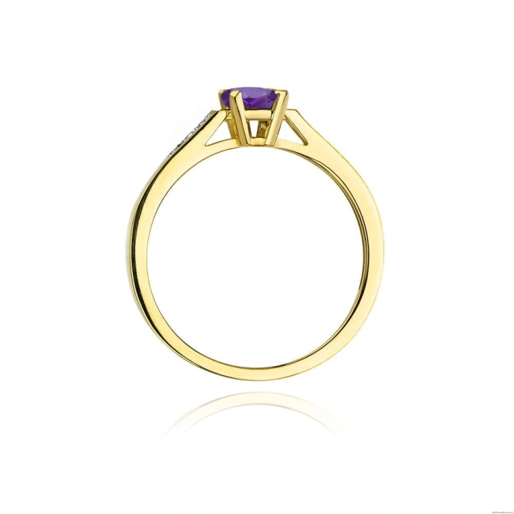 Pierścionek W0078 Ametyst 0,50ct żółte złoto 375