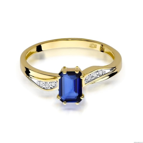 Pierścionek W0094 Szafir 0,60ct żółte złoto 375
