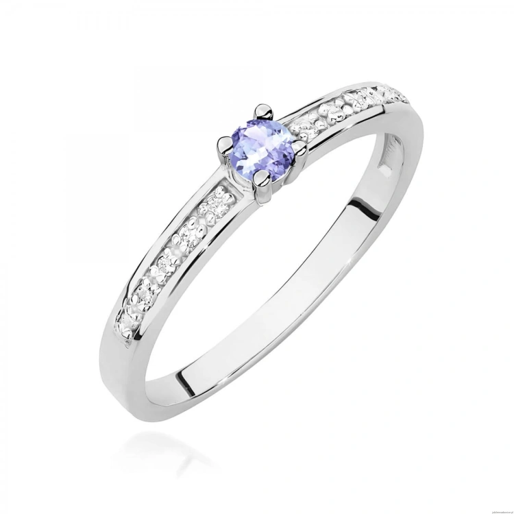 Pierścionek W0288 Tanzanit 0,15ct białe złoto 375