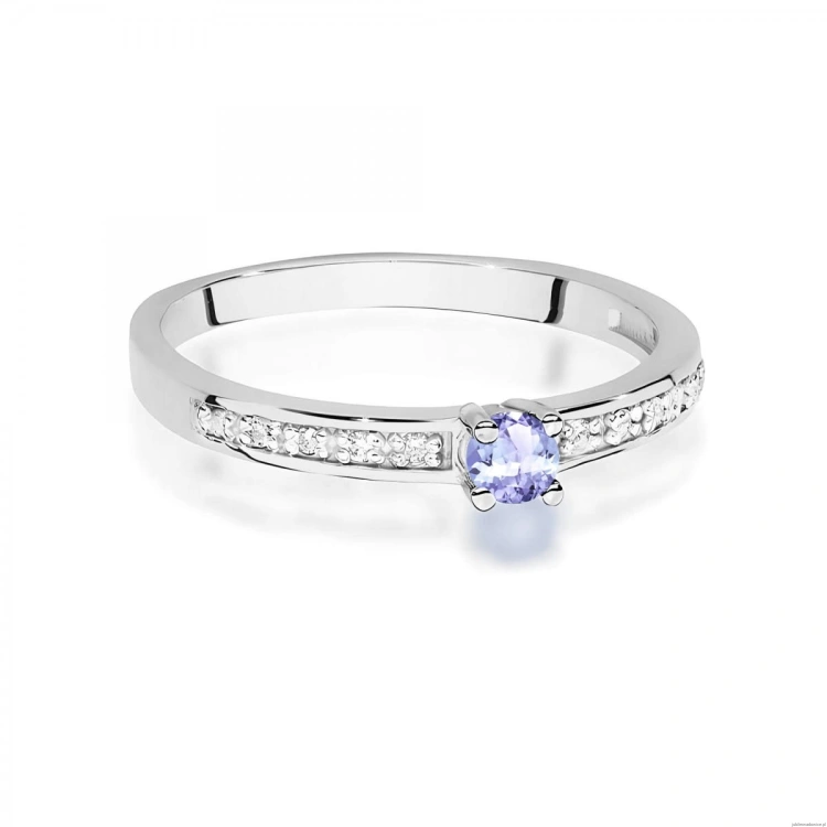 Pierścionek W0288 Tanzanit 0,15ct białe złoto 375