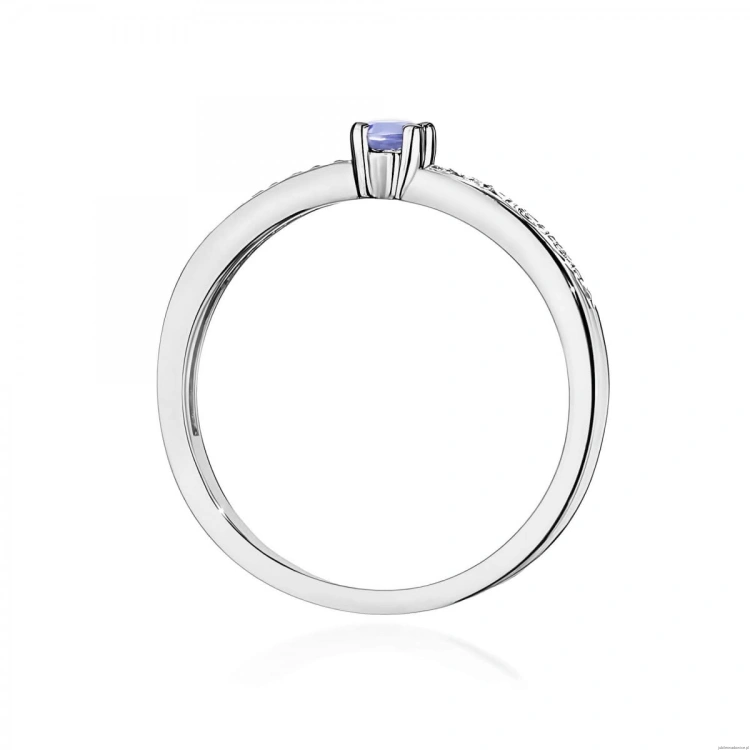 Pierścionek W0288 Tanzanit 0,15ct białe złoto 375