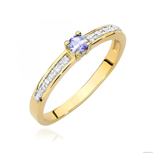 Pierścionek W0288 Tanzanit 0,15ct żółte złoto 375
