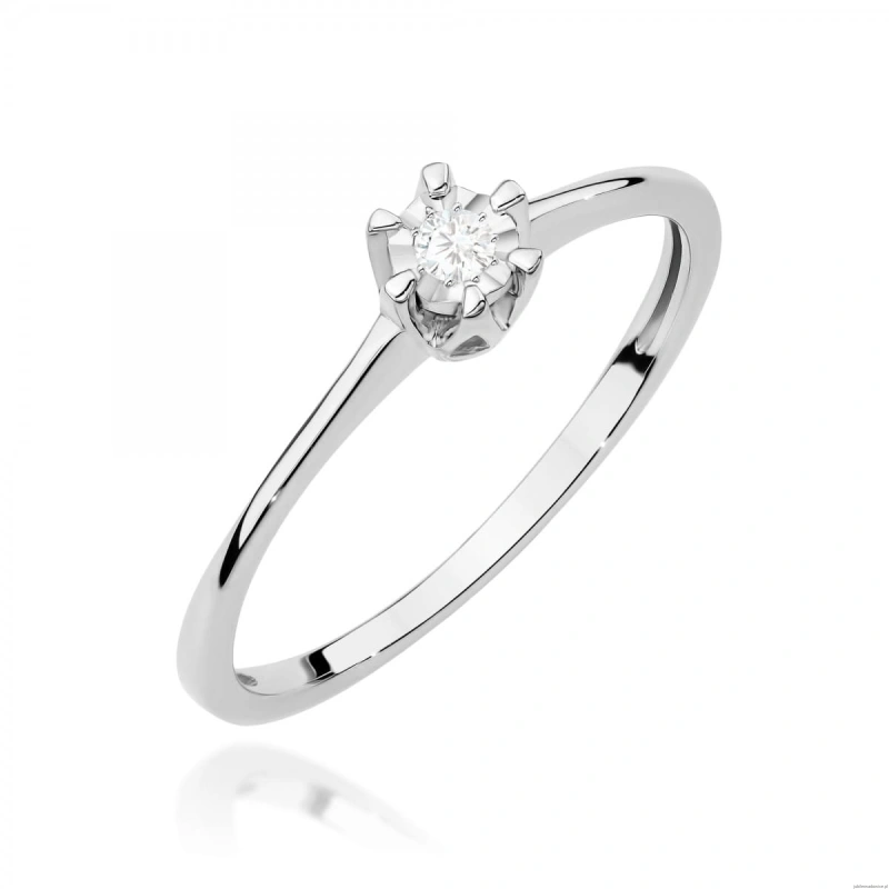 Pierścionek W0628 Diament 0,03ct białe złoto 375