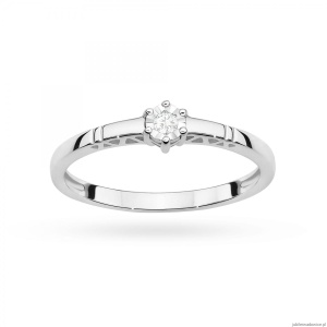 Pierścionek W0630 Diament 0,03ct białe złoto 375
