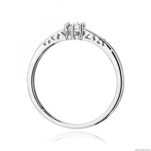 Pierścionek W0630 Diament 0,03ct białe złoto 375