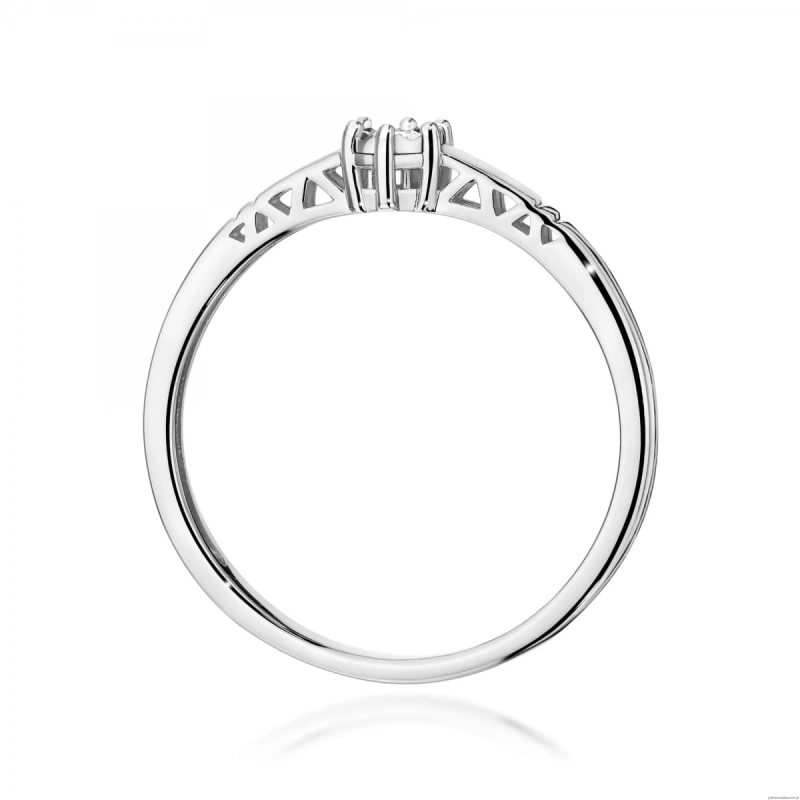 Pierścionek W0630 Diament 0,03ct białe złoto 375