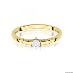 Pierścionek W0630 Diament 0,03ct żółte złoto 375